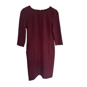 M.M. LAFLEUR New York Burgundy Dress Size 2 Classic Career Work Capsule Pockets
